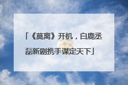 《莫离》开机，白鹿丞磊新剧携手谋定天下