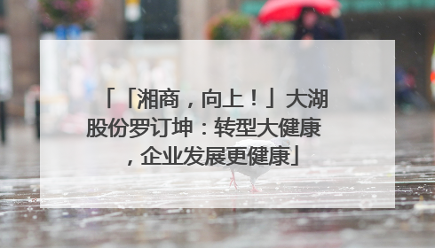 「湘商，向上！」大湖股份罗订坤：转型大健康，企业发展更健康