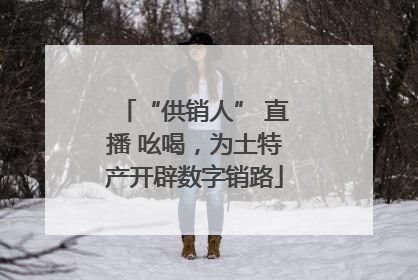 “供销人” 直播 吆喝，为土特产开辟数字销路