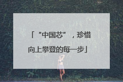 “中国芯”，珍惜向上攀登的每一步