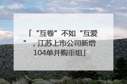 “互卷”不如“互爱”，江苏上市公司新增104单并购重组