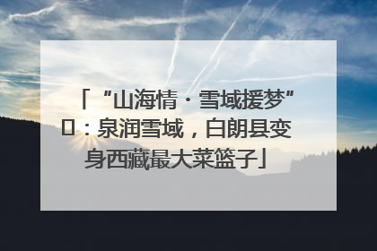 “山海情・雪域援梦”⑪：泉润雪域，白朗县变身西藏最大菜篮子