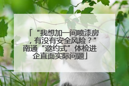 “我想加一间喷漆房，有没有安全风险？”南通“邀约式”体检进企直面实际问题