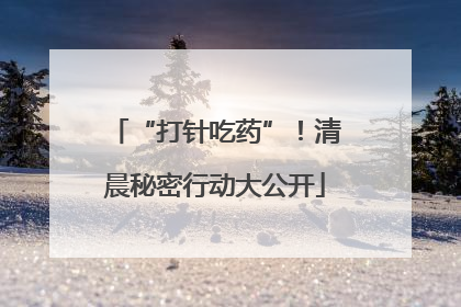 “打针吃药”！清晨秘密行动大公开