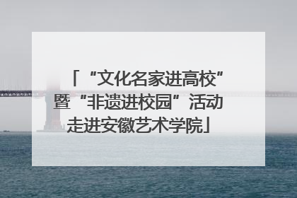 “文化名家进高校”暨“非遗进校园”活动走进安徽艺术学院
