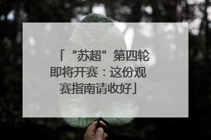“苏超”第四轮即将开赛：这份观赛指南请收好