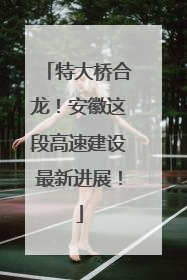 特大桥合龙！安徽这段高速建设最新进展！