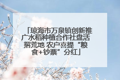 琼海市万泉镇创新推广水稻种植合作社盘活撂荒地 农户喜提“粮食+钞票”分红