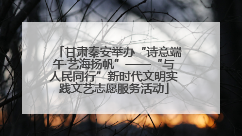 甘肃秦安举办“诗意端午·艺海扬帆”——“与人民同行”新时代文明实践文艺志愿服务活动