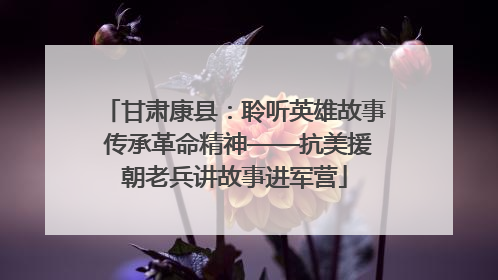 甘肃康县：聆听英雄故事 传承革命精神——抗美援朝老兵讲故事进军营