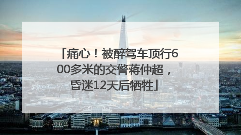 痛心！被醉驾车顶行600多米的交警蒋仲超，昏迷12天后牺牲