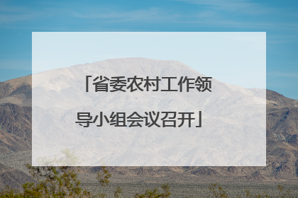 省委农村工作领导小组会议召开
