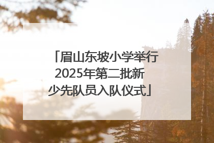 眉山东坡小学举行2025年第二批新少先队员入队仪式