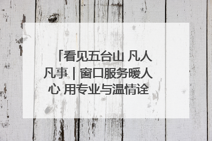 看见五台山 凡人凡事｜窗口服务暖人心 用专业与温情诠释责任担当