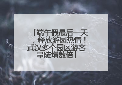 端午假最后一天，释放游园热情！武汉多个园区游客量陡增数倍