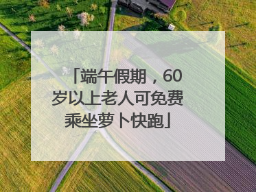 端午假期，60岁以上老人可免费乘坐萝卜快跑