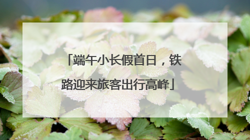 端午小长假首日，铁路迎来旅客出行高峰