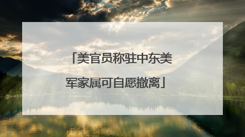 美官员称驻中东美军家属可自愿撤离