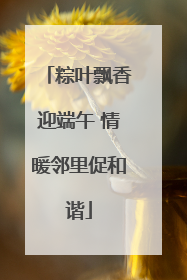 粽叶飘香迎端午 情暖邻里促和谐