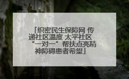 织密民生保障网 传递社区温度 太平社区“一对一”帮扶点亮精神障碍患者希望
