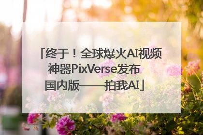 终于！全球爆火AI视频神器PixVerse发布国内版——拍我AI