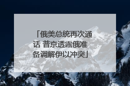 俄美总统再次通话 普京透露俄准备调解伊以冲突