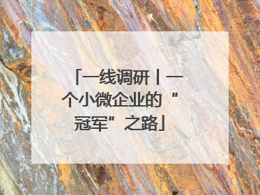 一线调研丨一个小微企业的“冠军”之路