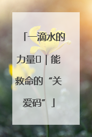 一滴水的力量㉖｜能救命的“关爱码”