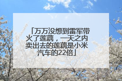 万万没想到雷军带火了莲藕，一天之内卖出去的莲藕是小米汽车的22倍