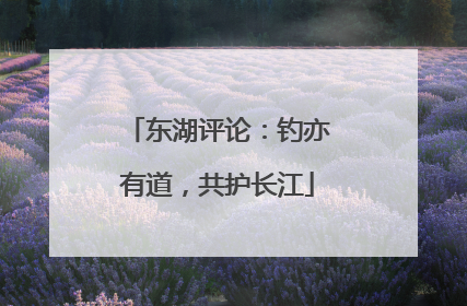 东湖评论：钓亦有道，共护长江