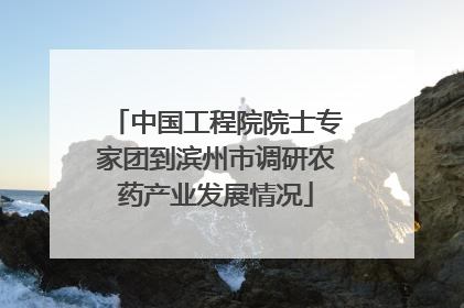 中国工程院院士专家团到滨州市调研农药产业发展情况
