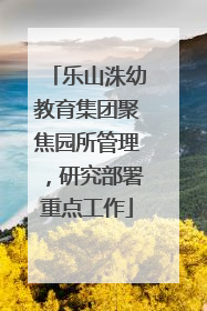 乐山洙幼教育集团聚焦园所管理，研究部署重点工作