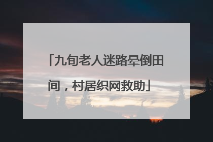 九旬老人迷路晕倒田间，村居织网救助