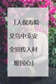 人保寿险义乌中支安全宣传入村暖民心
