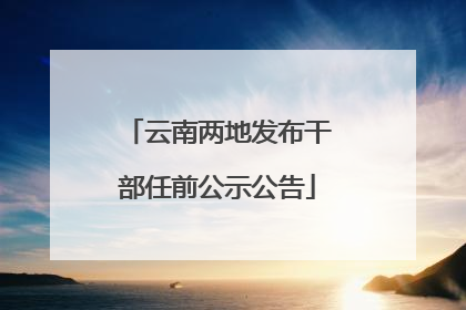 云南两地发布干部任前公示公告
