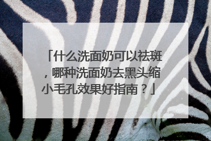 什么洗面奶可以祛斑，哪种洗面奶去黑头缩小毛孔效果好指南？