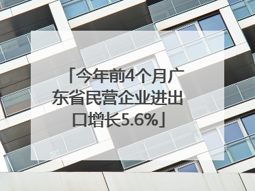 今年前4个月广东省民营企业进出口增长5.6%