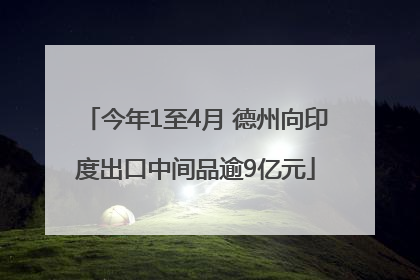 今年1至4月 德州向印度出口中间品逾9亿元
