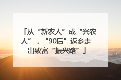 从“新农人”成“兴农人”，“90后”返乡走出致富“振兴路”