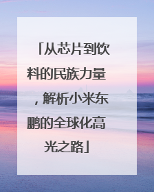 从芯片到饮料的民族力量，解析小米东鹏的全球化高光之路