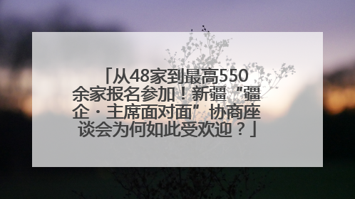 从48家到最高550余家报名参加！新疆“疆企・主席面对面”协商座谈会为何如此受欢迎？