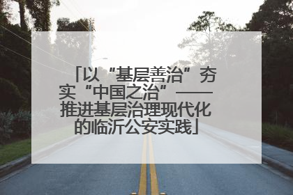 以“基层善治”夯实“中国之治”——推进基层治理现代化的临沂公安实践