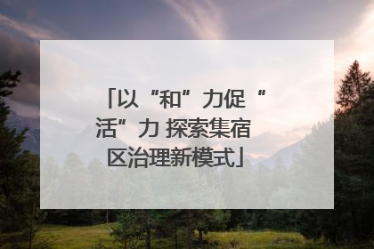 以“和”力促“活”力 探索集宿区治理新模式
