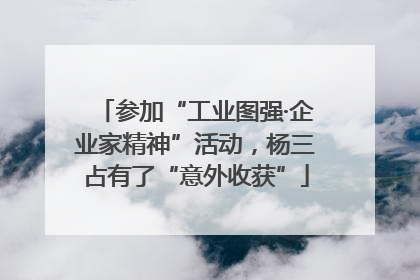 参加“工业图强·企业家精神”活动，杨三占有了“意外收获”