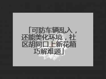 可防车辆乱入，还能美化环境，社区胡同口上新花箱巧解难题