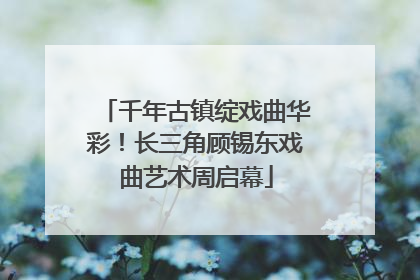 千年古镇绽戏曲华彩！长三角顾锡东戏曲艺术周启幕