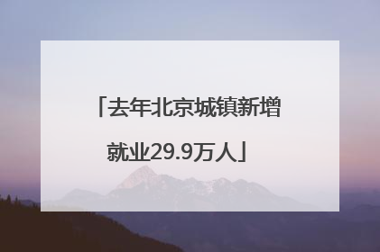 去年北京城镇新增就业29.9万人