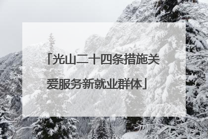 光山二十四条措施关爱服务新就业群体
