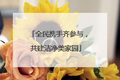 全民携手齐参与，共建洁净美家园