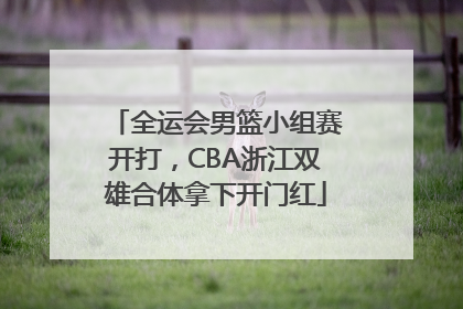 全运会男篮小组赛开打，CBA浙江双雄合体拿下开门红